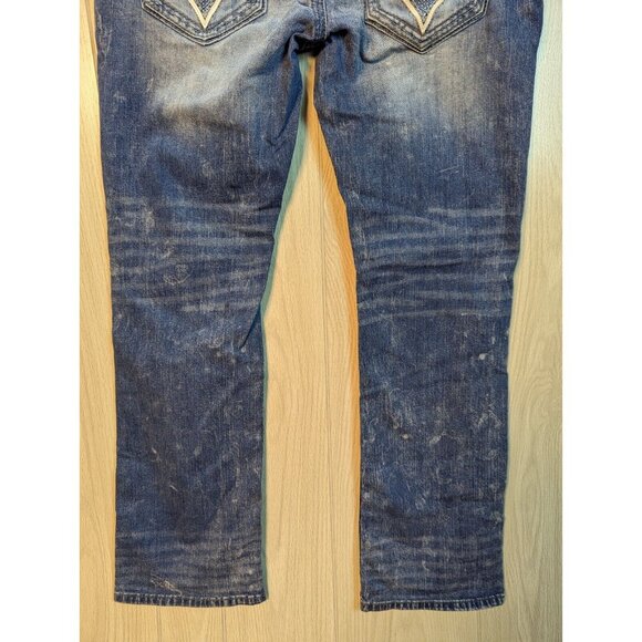 Affliction Black Premium Blake Mens Blue Jeans Denim Size 36 40x32 Distressed - Picture 6 of 12